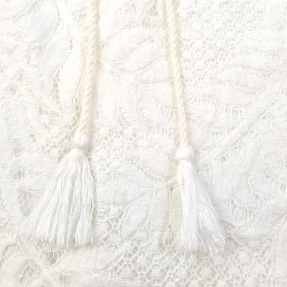 LOVERS + FRIENDS | White Lace Tassel Mini Dress XS - Picture 4 of 12
